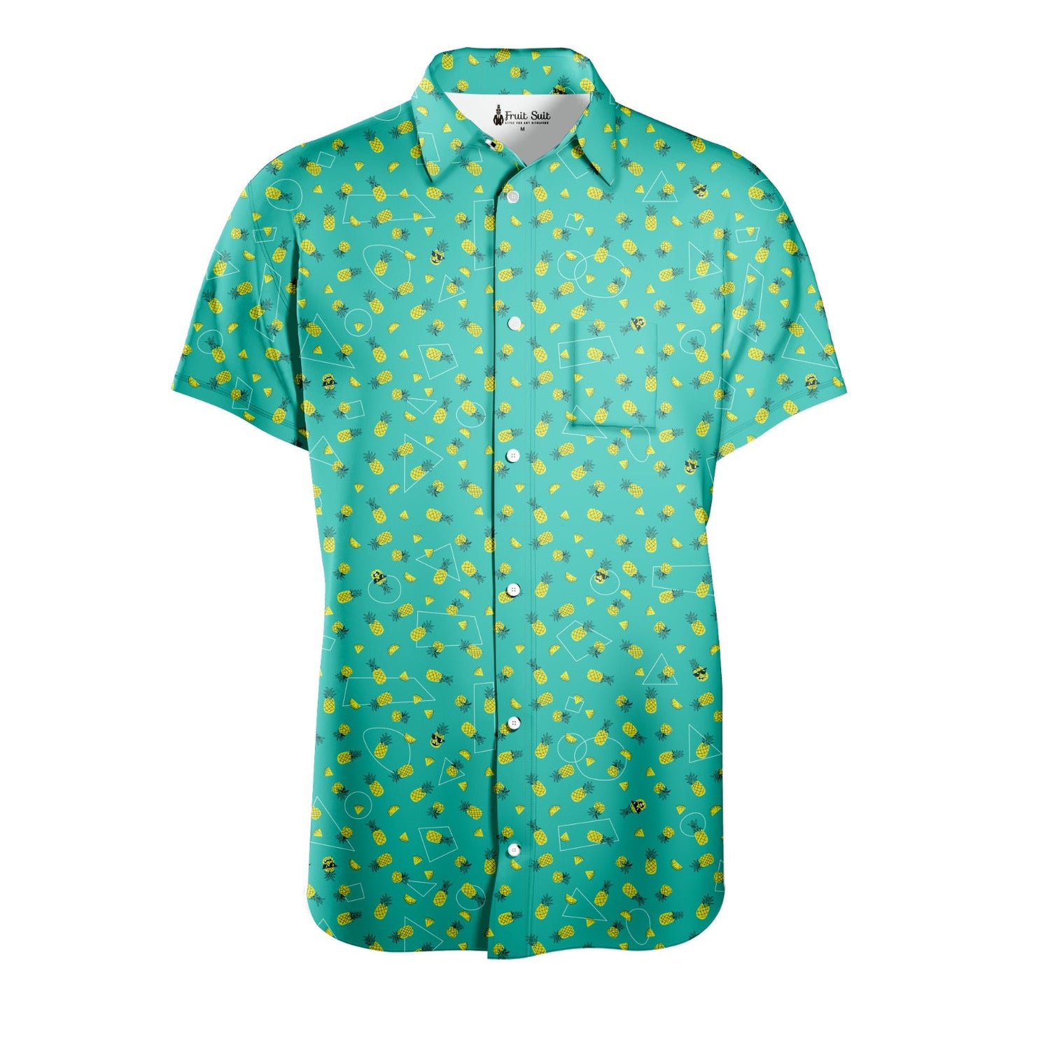Short Sleeve Button Down Shirt Fruit Suit