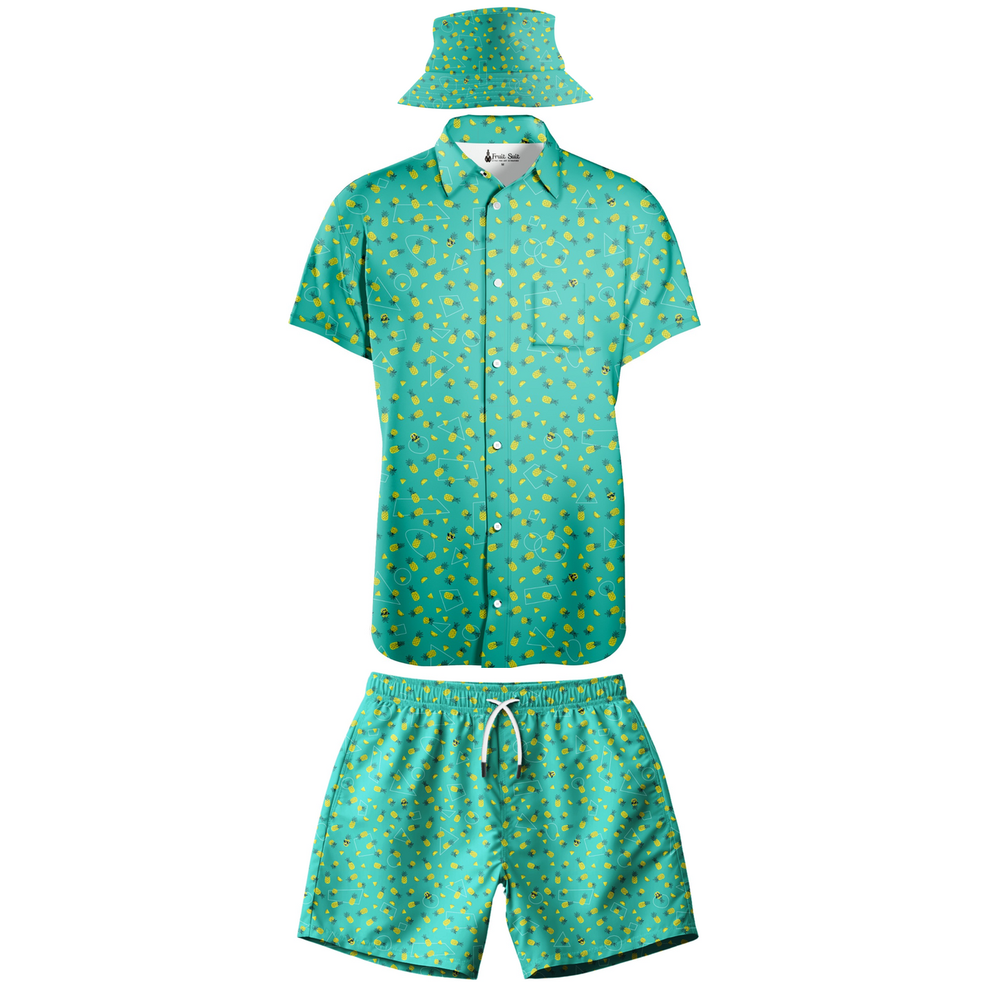 Full Fruit Suit (Shirt, Short, & Bucket Hat) - All one colour