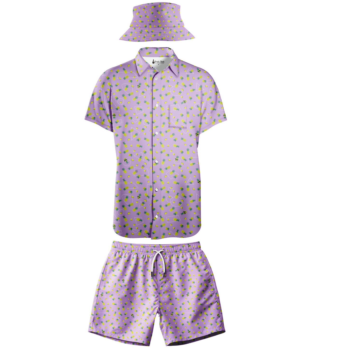Full Fruit Suit (Shirt, Short, & Bucket Hat) - All one colour Fruit Suit