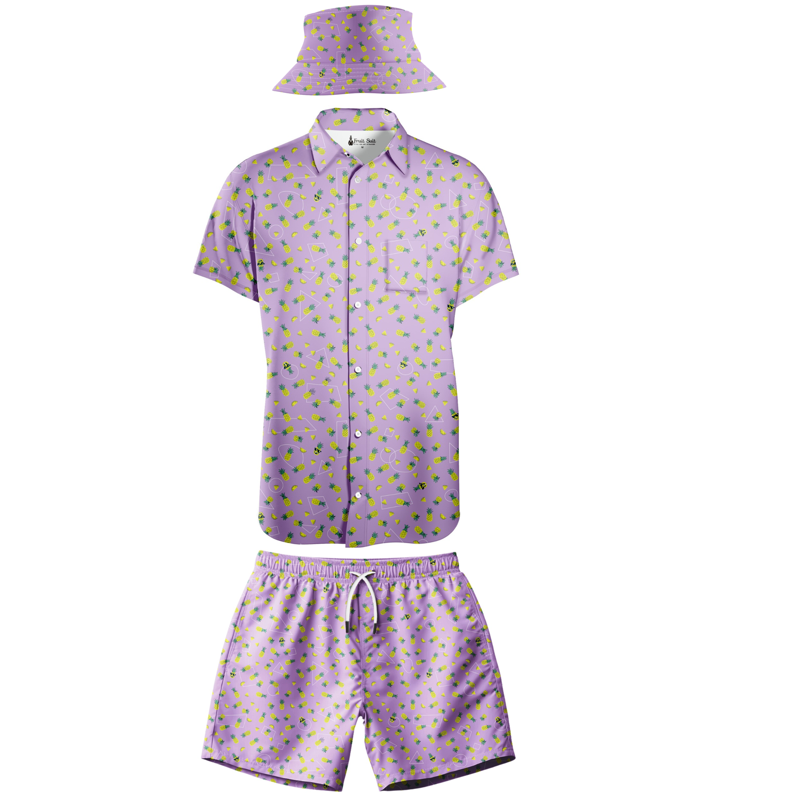 Full Fruit Suit (Shirt, Short, & Bucket Hat) - All one colour Fruit Suit