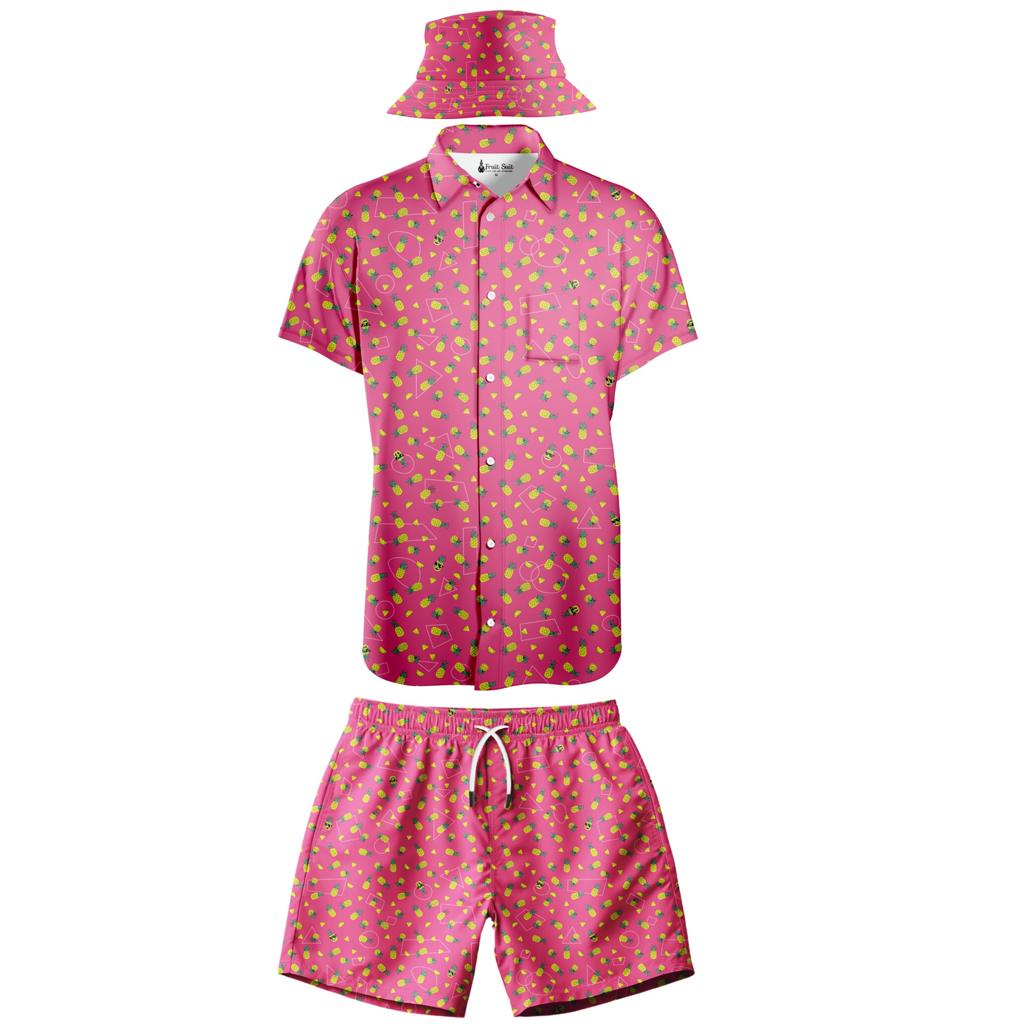 Full Fruit Suit (Shirt, Short, & Bucket Hat) - All one colour